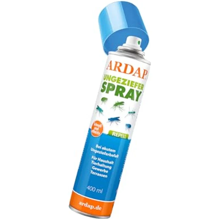 ARDAP Repell Ungezieferspray 400ml - Insektenspray bei akutem Ungezieferbefall - Abwehrend bei Insektenbefall - Insektenspray Wohnung - Schädlingsfrei - Ungeziefer Spray - Wirkt schnell & effektiv – Bild 1