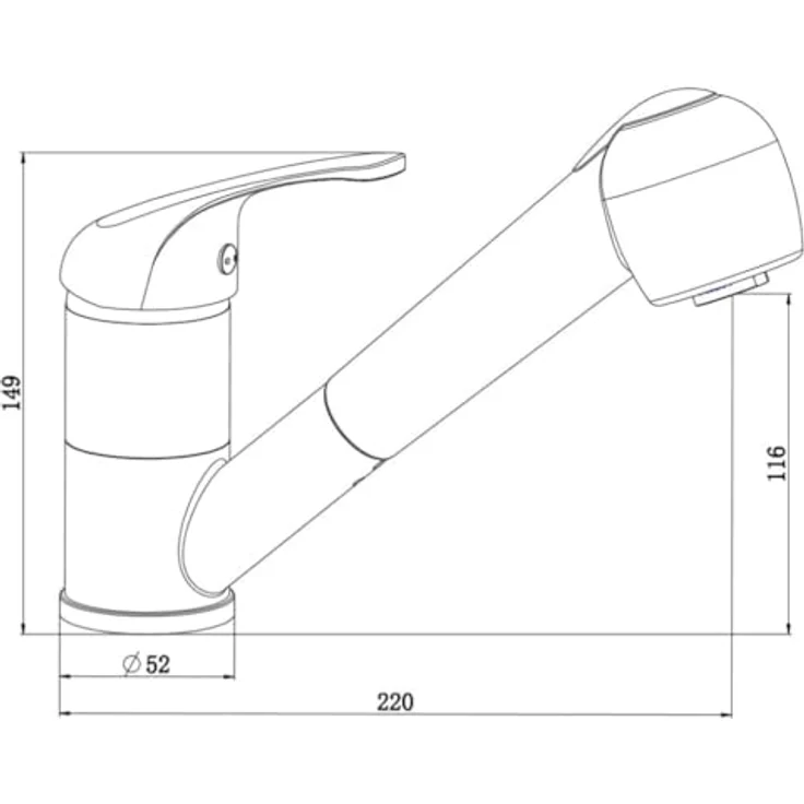 Schütte Spültischarmatur Supra chrom, Einhebelmischer mit herausziehbarer Geschirrbrause und 2-fach verstellbar – Bild 9