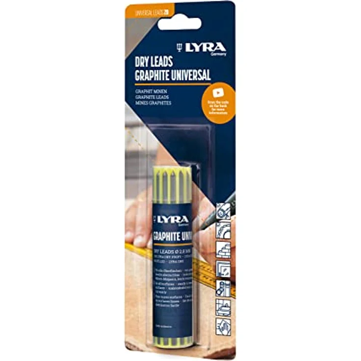 Lyra Bleistiftminen für Tiefenlochmarker (Farbe: grau), 12 Stück, für alle Oberflächen geeignet 4498003 – Bild 2