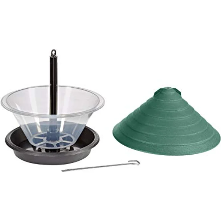 Dehner Natura Wildvogel-Futterampel Guayana, Ø ca. 27 cm, Höhe ca. 23 cm, Kunststoff, grün – Bild 2