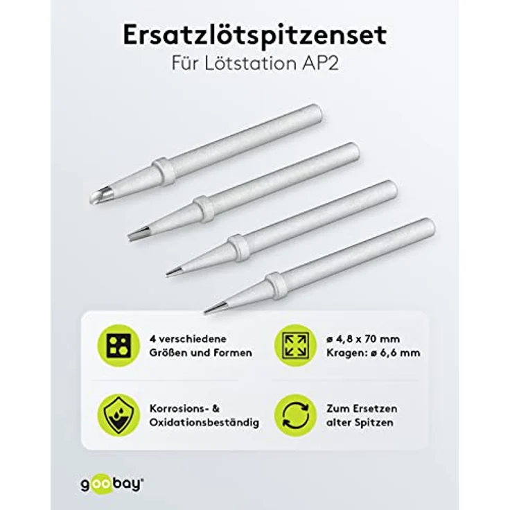Fixpoint 51092 Ersatzlötspitzenset für Lötstation AP, 2 - 4 Verschiedene Ausführungen – Bild 2