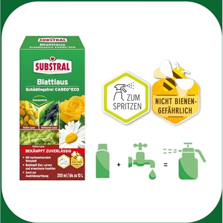 Substral Blattlaus Schädlingsfrei Careo Eco, 200ml, gegen Blattlaus, Spinnmilbe, Weiße Fliege, Gallmilbe und Schildlaus, bekämpft auch Eier & Larven – Bild 3