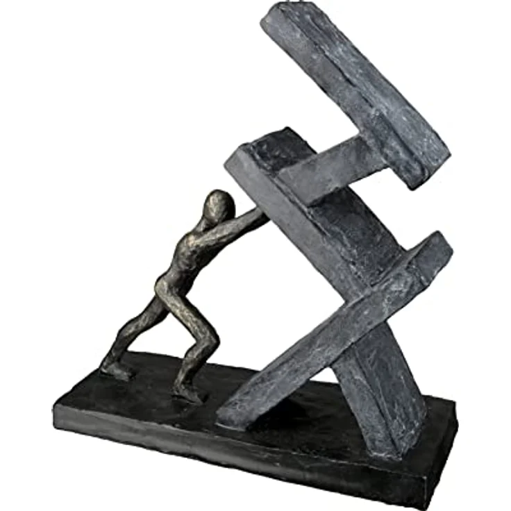 Casablanca modernes Design GILDE Deko Skulptur Figur - Sütze - Holding Kunstharz anthrazitfarben, bronzefarben 37352 - Höhe 23,5 cm – Bild 1
