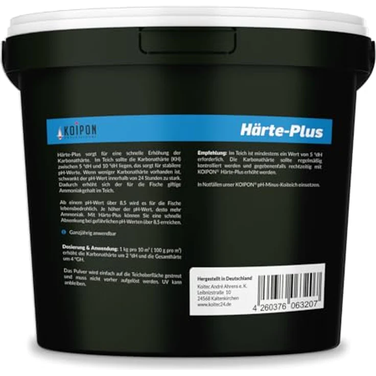 KOIPON Härte-Plus Teichpflege, KH- & pH-Wert Stabilisierung, Ammoniakreduzierung, Made in Germany – Bild 2