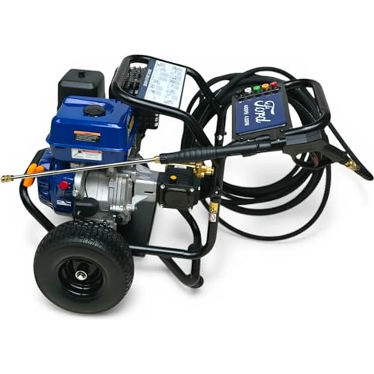 DeTec Hochdruckreiniger Ford Benzin 13 PS, 303 bar, 420 cm³ Annovi Reverberi Pumpe + Dreckfräse, 15 m Schlauch – Bild 3