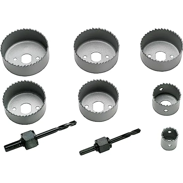 LUX Lochsäge-Set Spezial 9-teilig Ø 22 mm - 67 mm | Lochbohrer für Trockenbau, Innenausbau