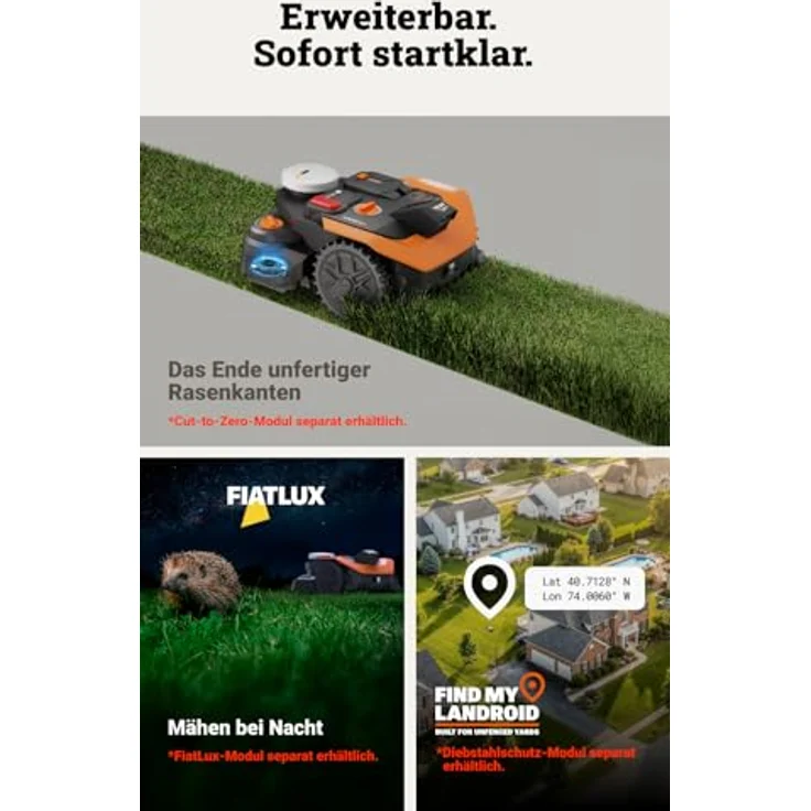 Worx Mähroboter S300 WR303E Landroid Vision Cloud, Hinderniserkennung in Echtzeit, RTK-Technologie, für Gärten bis 300 m² – Bild 8