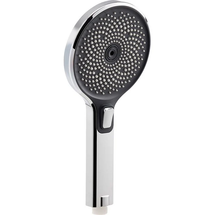 SCHÖNER WOHNEN-Kollektion Handbrause BIELLA, wassersparender Duschkopf rund in Chrom, mit 3 Strahlarten und Antikalknoppen
