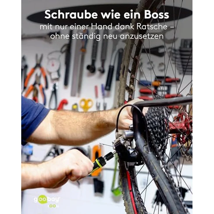 goobay Schraubendreher-Set 30-teilig, T-Griff-Ratsche mit Quick-Release, S2-Stahl-Bits, Stecknüsse und Verlängerung für Montage- und Reparaturarbeiten – Bild 4