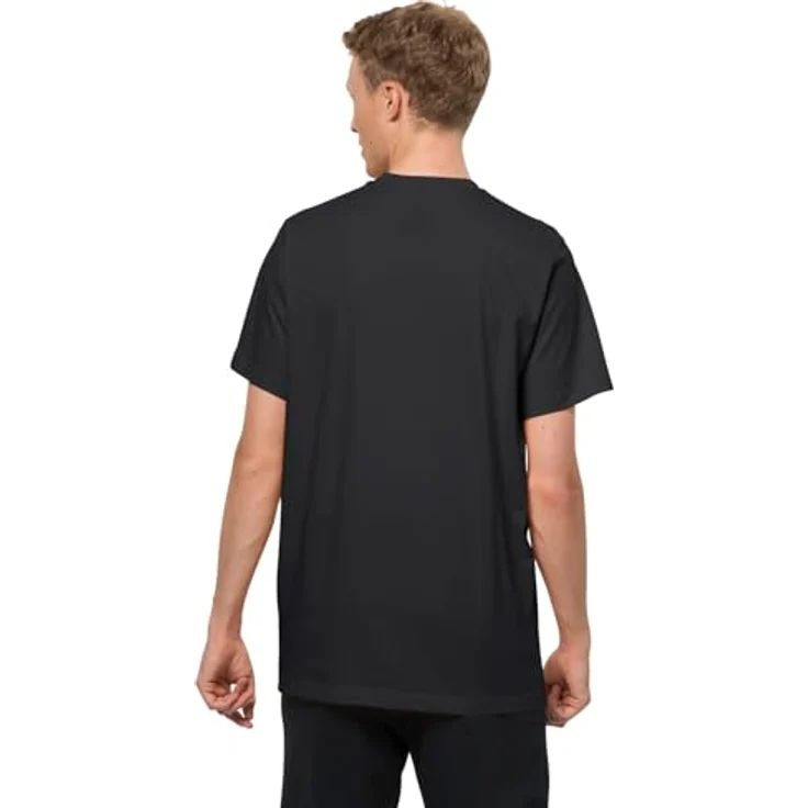 Jack Wolfskin Essential T M Herren Shirt, atmungsaktives Organic Cotton, Schwarz, Größe S – Bild 3