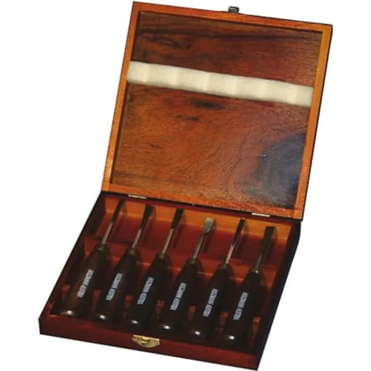 Holzmann SCH6TLG Schnitzwerkzeug Set, 6tlg. Drechselmeißel in eleganter Holzbox, Made in Austria