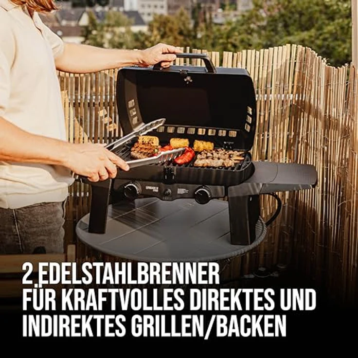 Enders® Urban II Gasgrill, 2 getrennt regelbare Edelstahlbrenner für direktes und indirektes Grillen – Bild 2