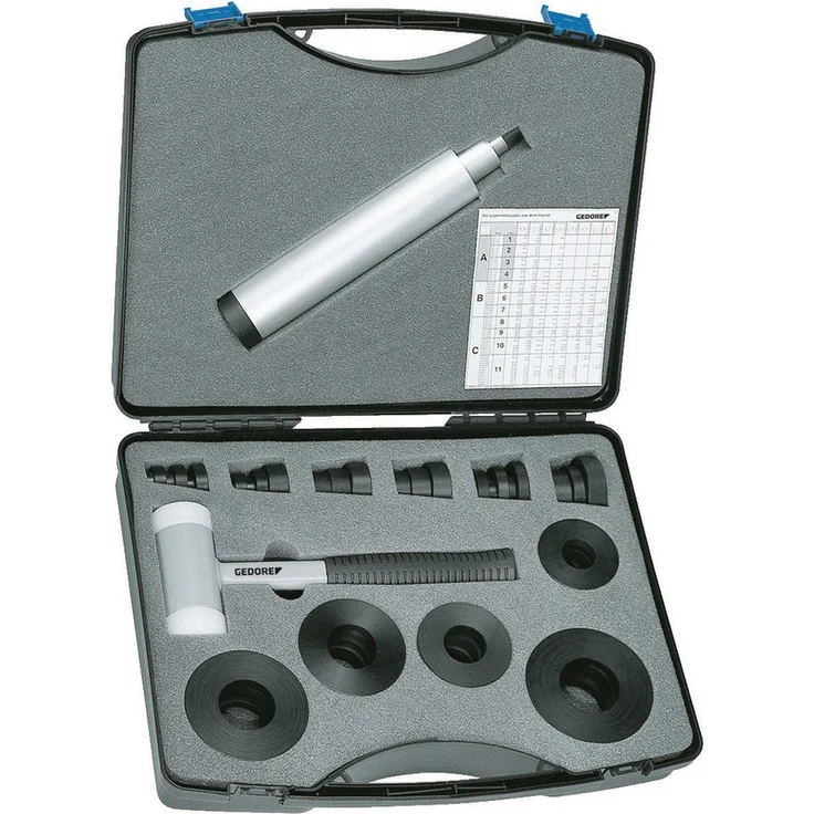 Gedore Montagezubehör 1.85/1 Lagereinbauwerkzeugsatz, robust im Kunststoffkoffer für über 200 verschiedene Lager