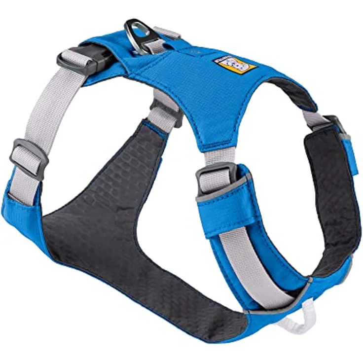 RUFFWEAR Hi & Light Dog Harness, No Pull Harness for Dogs Small, Medium Large & XL. Fully Adjustable Lightweight Harnesses with Aluminium Lead Attachment Portal & ID Bag, Blue Dusk (M, 69-81cm)
