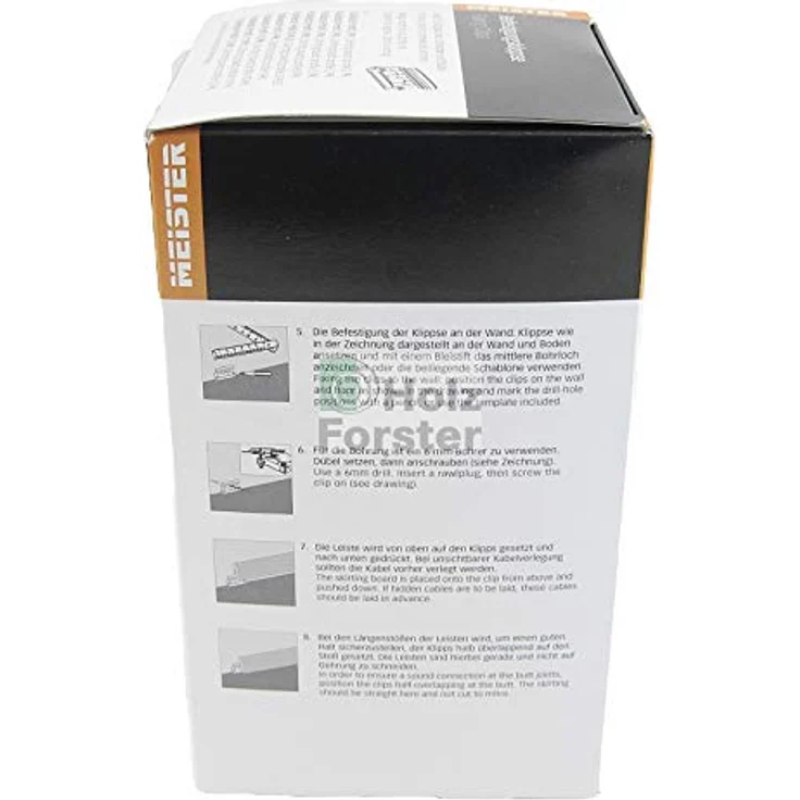 MeisterWerke MEISTER Klipse (ABS) 1 Päckchen = 50 Klipps inkl. Schrauben und Dübel ausreichend für ca. 20 lfm. für Fussleiste Profil 2 PK, 3 PK, 5 PK, 8 PK, 8 PKE, 9 PK, 10 PK, 11 PK, 12 PK, 13 PK – Bild 5