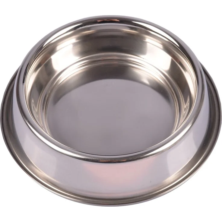 BURI Futternapf Edelstahl Fressnapf 15cm Hundenapf Wassernapf Trinknapf Kat, mit Anti-Rutsch-Silikonring, 710ml