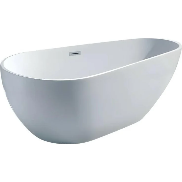 Xlmoebel Komfortwanne, freistehende Badewanne aus weißem Acryl, oval, 170 cm Länge, Made in Europa