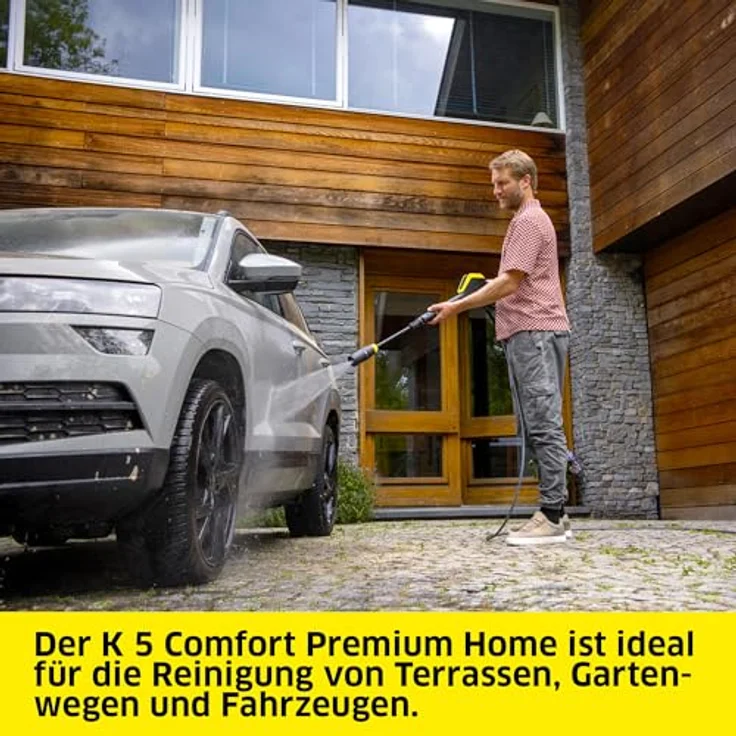 Kärcher Home & Garden K 5 Comfort Premium Home, Hochdruckreiniger mit 145 bar Druck, inkl. Flächenreiniger T 5 und Reinigungsmittel, wassergekühlter Motor, ergonomische Pistole mit G 180 Q COMFORT!Hold – Bild 2