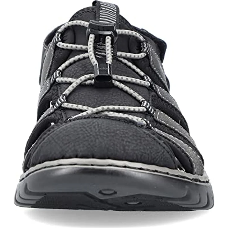 Rieker Sandale, Sommerschuh, Klettschuh, Freizeitsandale, Gummizug, Schellverschluss, schwarz – Bild 6
