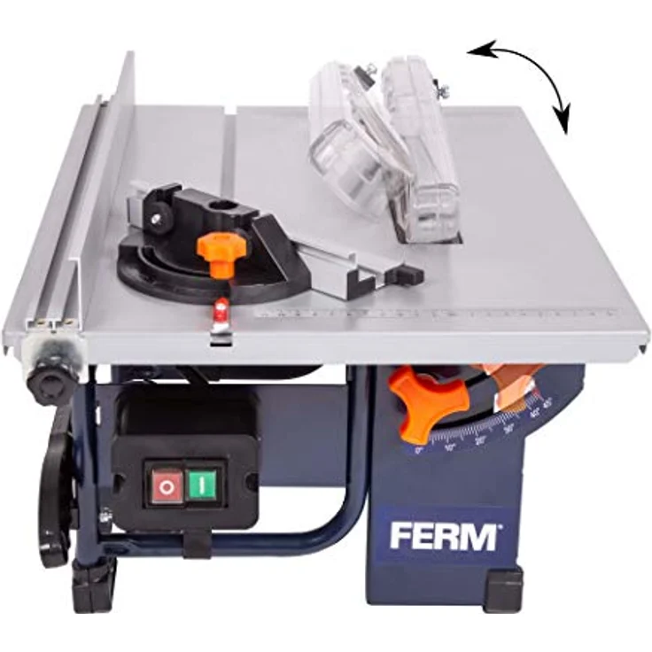 FERM Tischkreissäge 800 W, Inkl.  200mm 24-Z-Sägeblatt, Gehrungsführung, Parallelführung, Schubstange und Staubsaugeranschluss – Bild 3