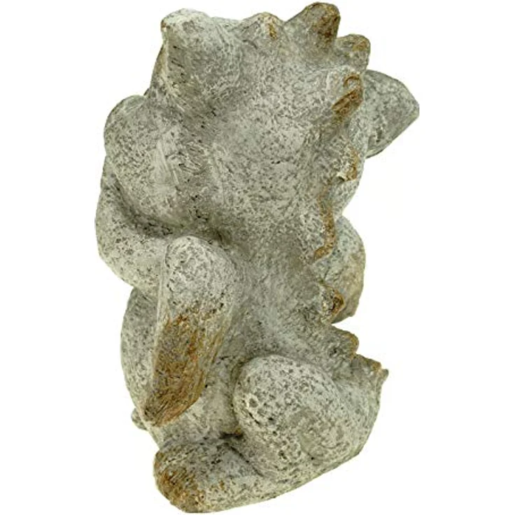 Süßer Garten Drache stehend Steinoptik 17 cm Figur Gartenfigur Glück Skulptur – Bild 4