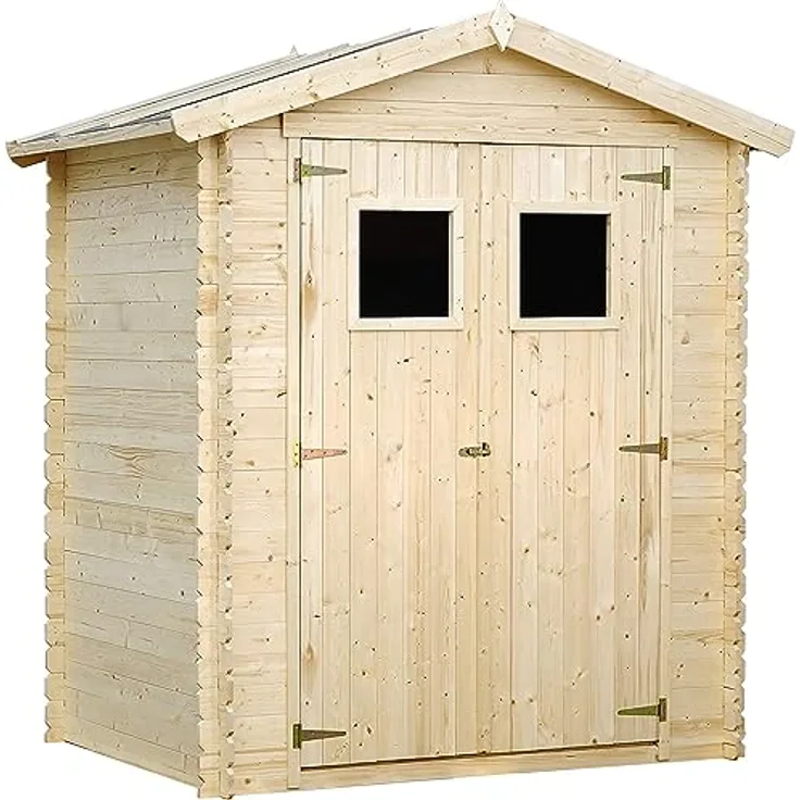 TIMBELA Holzhaus Gartenhaus M367+M367G - Imprägniertes Gartenschuppen Holz mit Wasserfestem Dach, B196xL136xH218 cm, 1.98 m2 - Fahrrad Schuppen