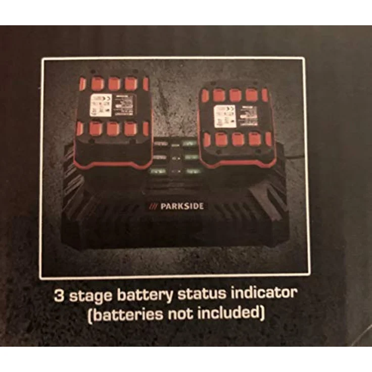 PARKSIDE® Doppel-Ladegerät für X 20 V Familie, 200 Watt Schnellladegerät zur gleichzeitigen Aufladung von 2 Akkus, wandmontierbar, mit 3-stufiger LED-Batteriestatusanzeige – Bild 3