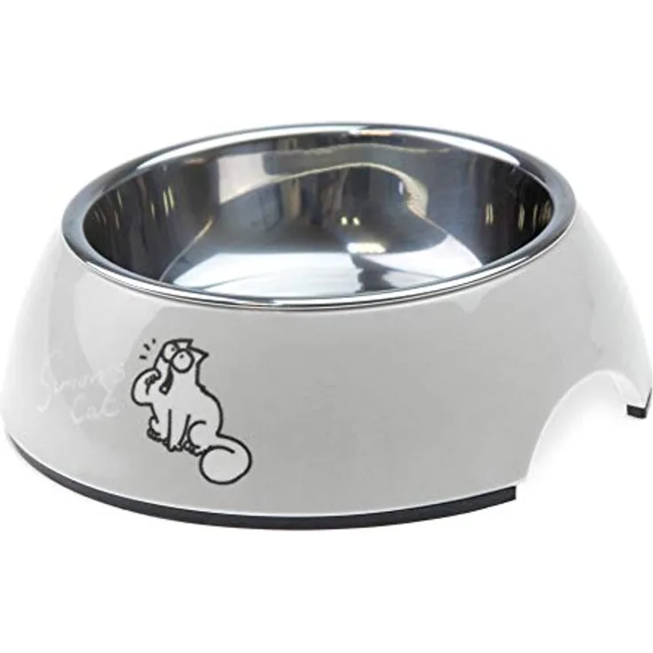 Karlie 522103 Simon's Cat Katzennapf L: 14 cm B: 14 cm H: 4.5 cm 160 ml hellgrau