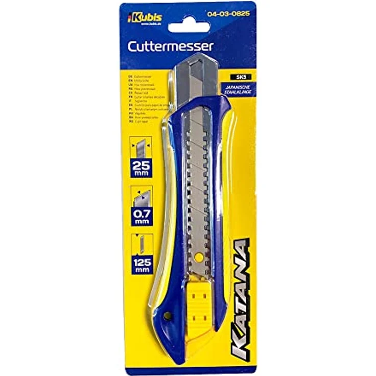 3x KUBIS® Cuttermesser geeignet für Heimwerker & Gewerbe (Metallführung & Autolock, 25mm (SK5)) – Bild 2