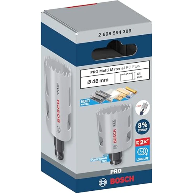 Bosch 1x PRO Multi Material Power Change Plus Lochsäge (Ø 48 mm) - Für Weichholz, Trockenbauwand, Professional Zubehör in Bohrmaschine/Schrauber – Bild 2