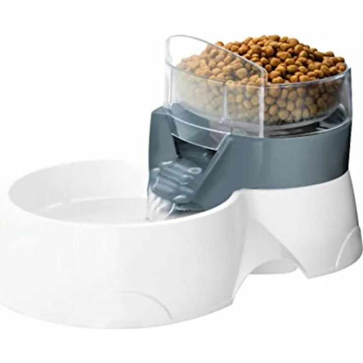 EBI Pet Feeder 2in1 grau (1.20 l), Futternapf mit konstanter Wasserzirkulation
