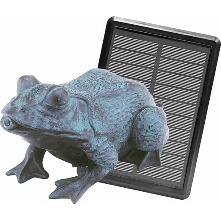 Heissner Solar-Teichpumpen-Set Frosch mit 200 l/h Fördermenge, inkl. Solar-Panel und Schlauch
