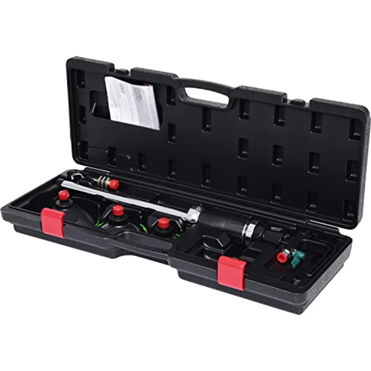 KS Tools Drehmomentschlüssel Druckluft-Ausbeulhammer-Satz 5tlg. - ideal für Karosseriearbeiten, inklusive 3 Saugteller und Zughaken im stabilen Kunststoffkoffer – Bild 1