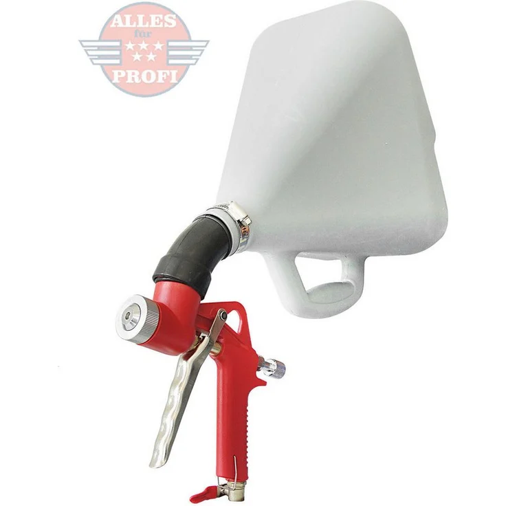 Mar-Pol Farbsprühpistole Putzmeister, Aluminium Trichterpistole mit 2 Edelstahl-Düsen (6 & 8 mm), 1-tlg., für Emulsion und Leimfarben, Luftdruck 4-8 Bar