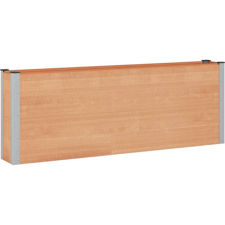 vidaXL Hochbeet 200 x 30 x 72 cm, WPC und Aluminium, braun, wetter- und korrosionsbeständig, offener Boden, einfache Montage, 2er Set