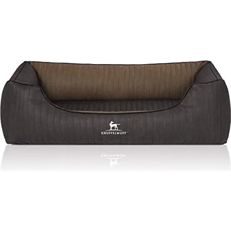 Knuffelwuff Orthopädisches Hundebett Outback XXL 120 x 85cm in Schwarz/Taupe - Formstabil, gelenkschonend, leicht zu reinigen - für große, mittelgroße und kleine Hunde – Bild 3