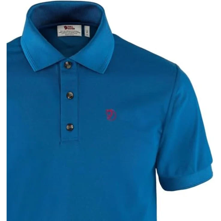 Fjällräven Herren Crowley Pique T-Shirt, schnelltrocknendes Poloshirt, marineblau – Bild 3