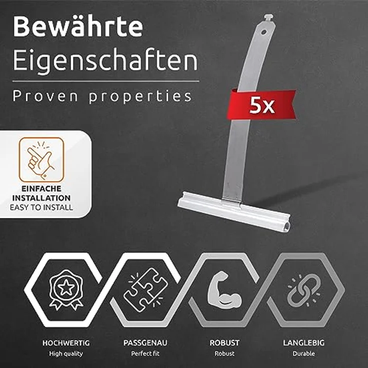 ECENCE 5X Mini Rolladen Aufhängefeder - Aufhängefedern für Rolladen - Rollladen-Feder - Rolladen Befestigung - Rolladen Befestigungsfeder - Stahlfeder Aufhängefeder – Bild 2