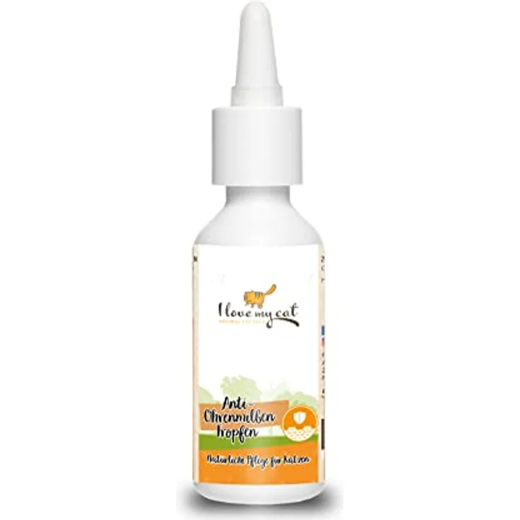 I love my cat Anti-Ohrenmilben Tropfen Hochwertige Pflegeprodukt für Katzen Die Tropfen enthalten Weder chemische Zusätze noch andere potentiell schädliche Inhaltsstoffe 50 ml