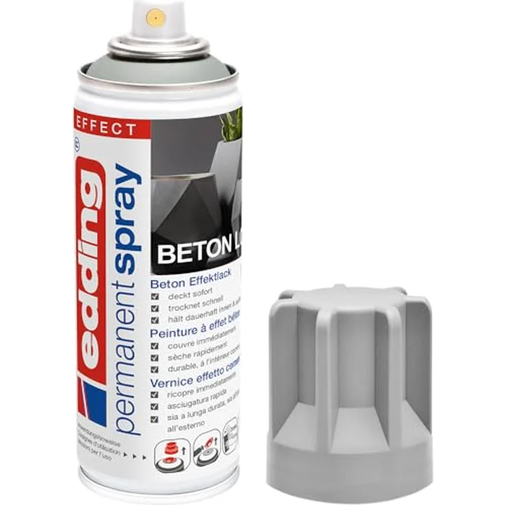 edding Sprühfarbe 5200 Permanentspray Betoneffekt, Seidenmatt, 200ml, witterungsbeständig und kratzfest – Bild 2