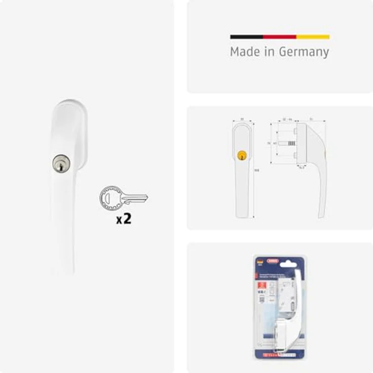 ABUS Abschließbarer Fenstergriff FG300 W - AL0125 - weiss – Bild 4