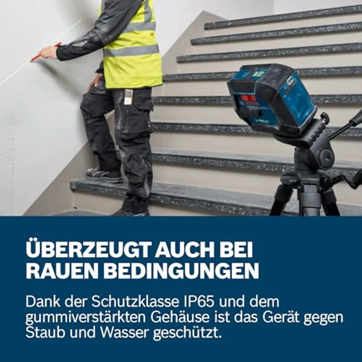 Bosch Professional GLL 20-22 G (C) Linienlaser mit IP65-Schutz und Dual Power Source, robustes Gehäuse und U-Form Laserfenster – Bild 5
