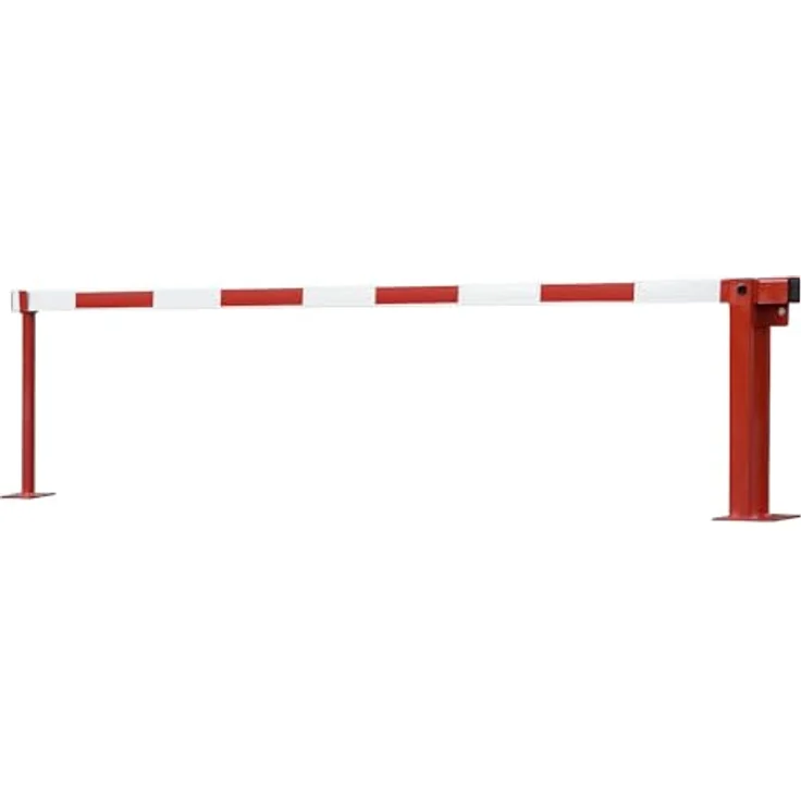 Moravia COMPACT Sperrschranke mit Gasdruckfeder und Pendelstütze, rot pulverbeschichtet, zur Aufdübelung, abschließbar mit Rundzylinder – Bild 1