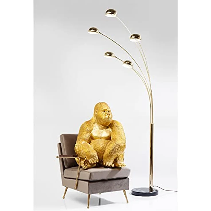 Kare Design Deko Figur Gorilla Side XL Gold, große Dekofigur in Form eines Gorillas, ausgefallene Wohnzimmer Dekoration, Dekofigur Gorilla Gold, Dekoobjekt Affe (H-B-T)76x60x55cm – Bild 10