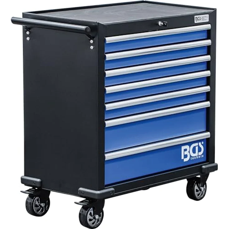 BGS TECHNIC Werkstattwagen XL 7 Schubladen, 301-teiliges Werkzeugset, pulverbeschichtet, extra breit, abschließbar, hochbelastbare Rollen – Bild 4