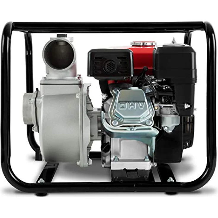 Eberth 2' Benzin Wasserpumpe (30.000 l-h, 5,5 PS Benzinmotor, 2 Zoll Anschluß, Seilzugstart) Motorpumpe – Bild 3