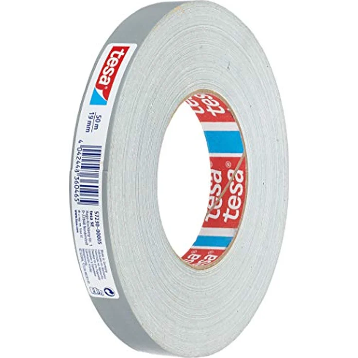 tesa Gewebeband, 19 mm x 50 m, grau hoch wetterfest, reißfest, aber von Hand einreißbar (57230-00005-01) - Preisvergleich – Bild 1
