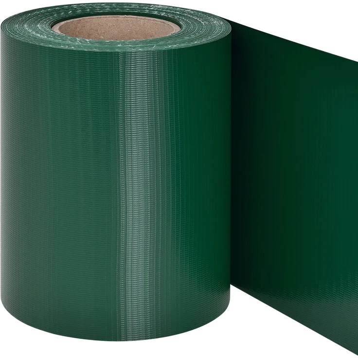 Juskys PVC Sichtschutzstreifen Doppelstabmatten Zaun 3er Set - 3 Rollen á 35m x 19cm - Befestigungsclips - Zaunfolie Sichtschutz Windschutz – grün – Bild 7