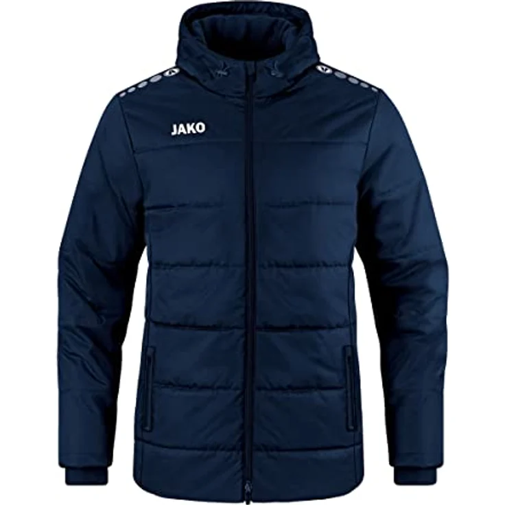 Jako Team Trainerjacke Erwachsene, Coachjacke mit Kapuze und wasserabweisendem Obermaterial, schwarz – Bild 2