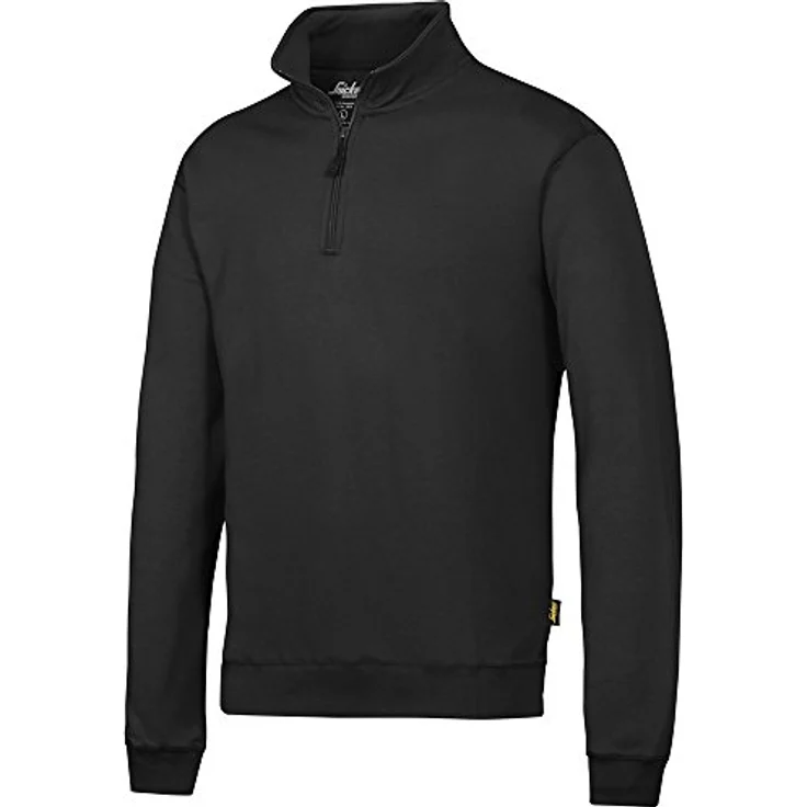 Snickers Workwear Herren Polar Troyer, robuster Reißverschluss-Troyer aus 80% Polyester und 20% Baumwolle, schwarz, Gr L, 6 EU